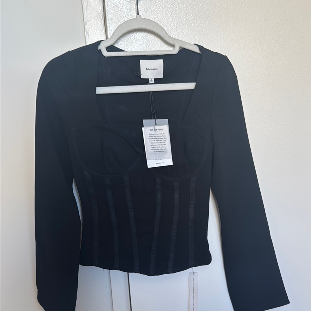 Brand New Amina Reformation Black Top